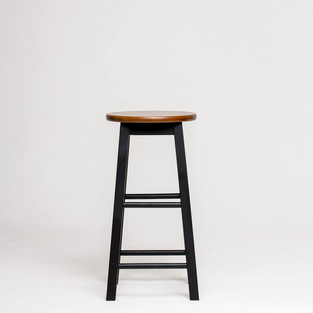 Black Round Acacia Counter Stool X420