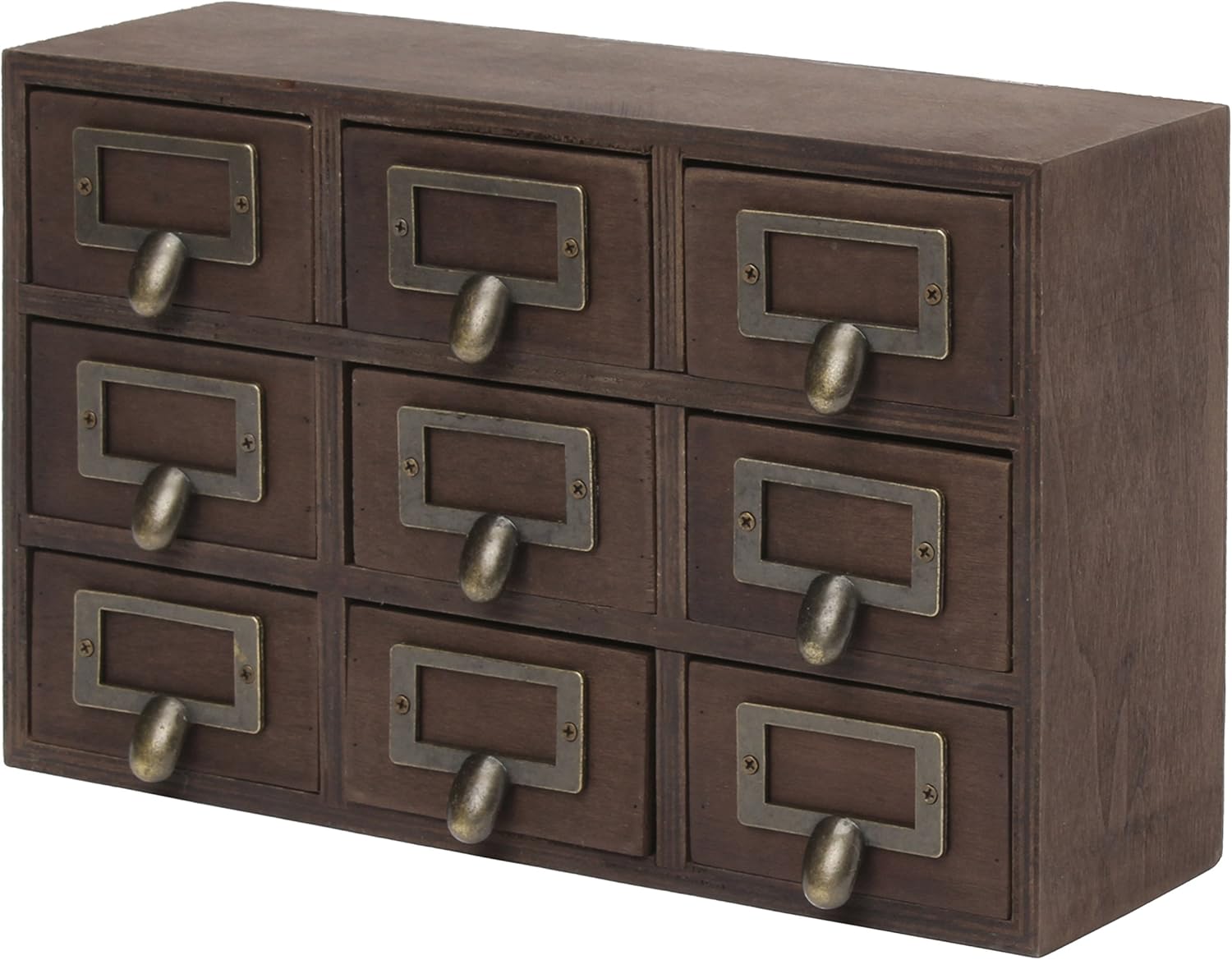 Rustic Brown 9 Drawer Wood Desk Drawer Set N5929