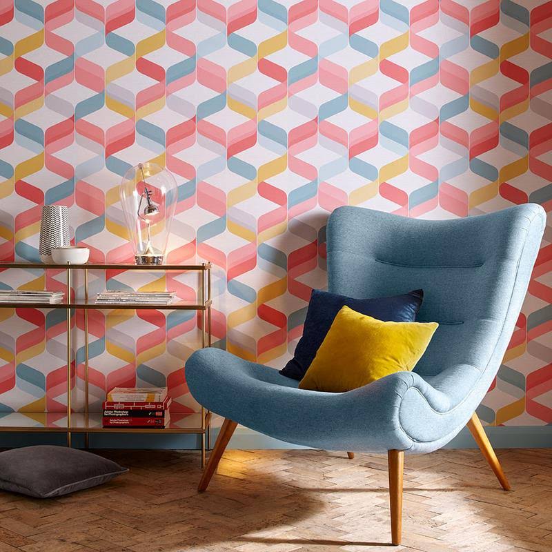 Retro Aqua Wallpaper B85672