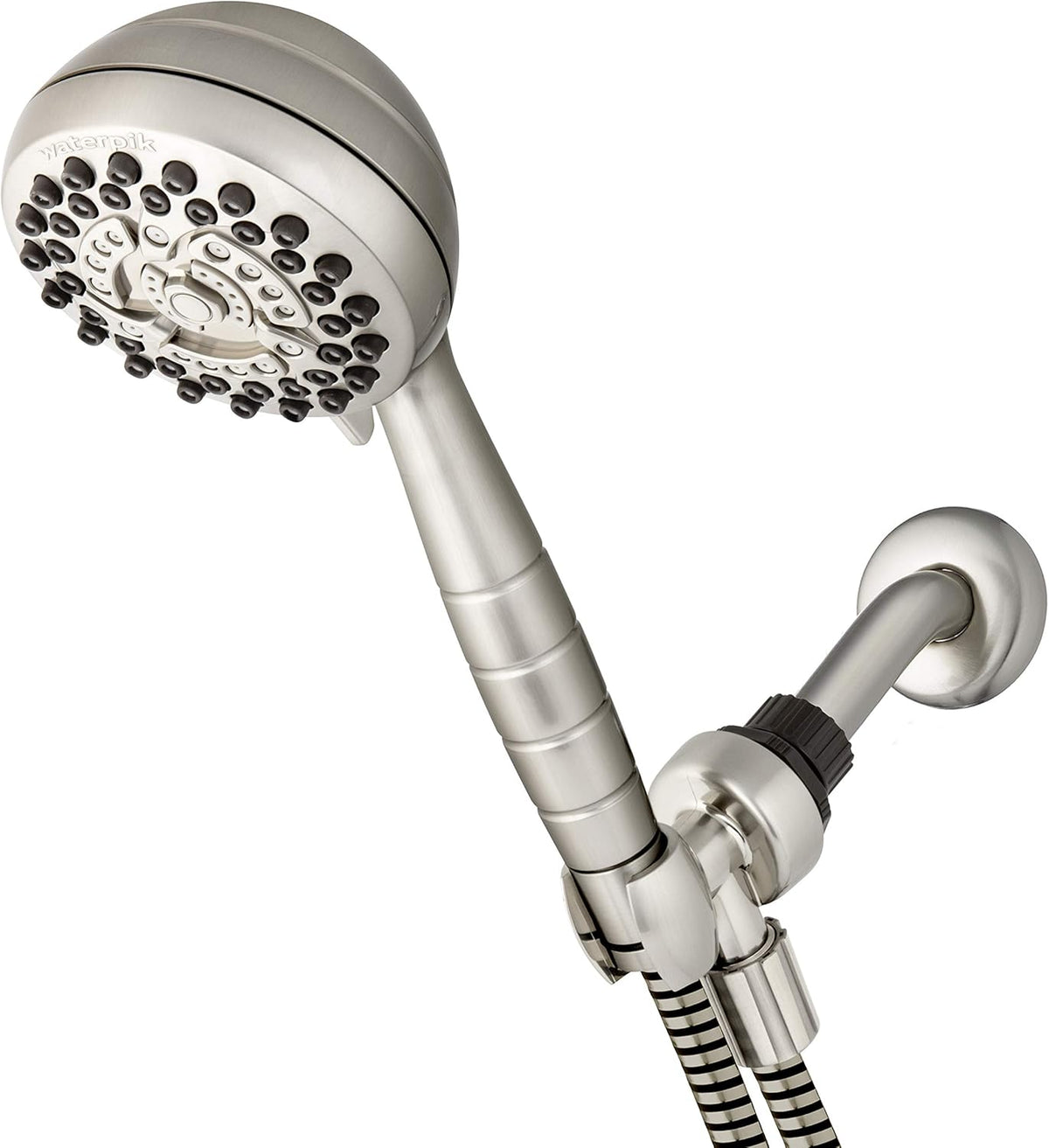 Brushed Nickel Hand Held Shower Head, 2.5 Gpm, 7 Spray Settings, 5' Hose, Pack of 2 X640