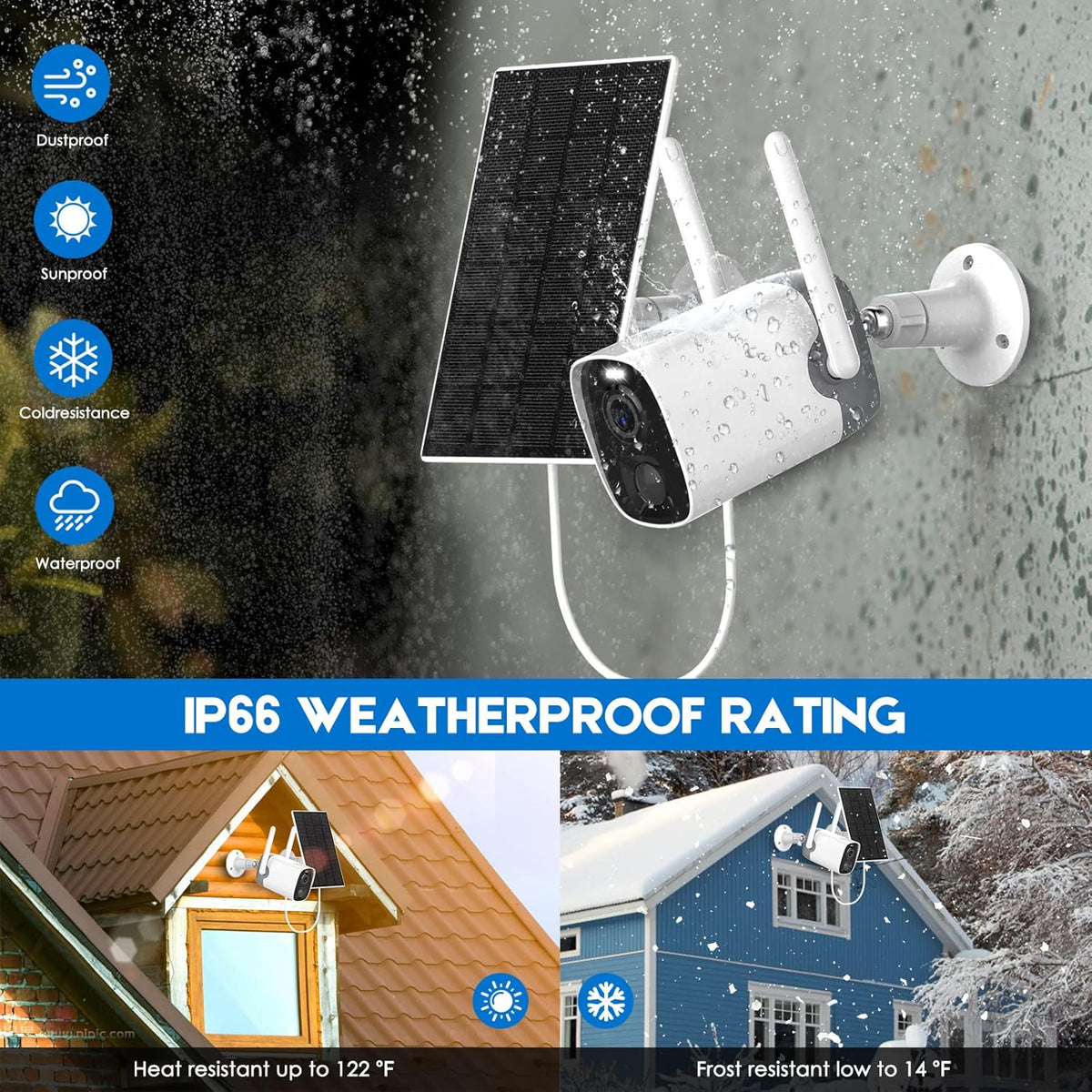 Solar Security Camera Wireless Outdoor 1080P WiFi Y31828