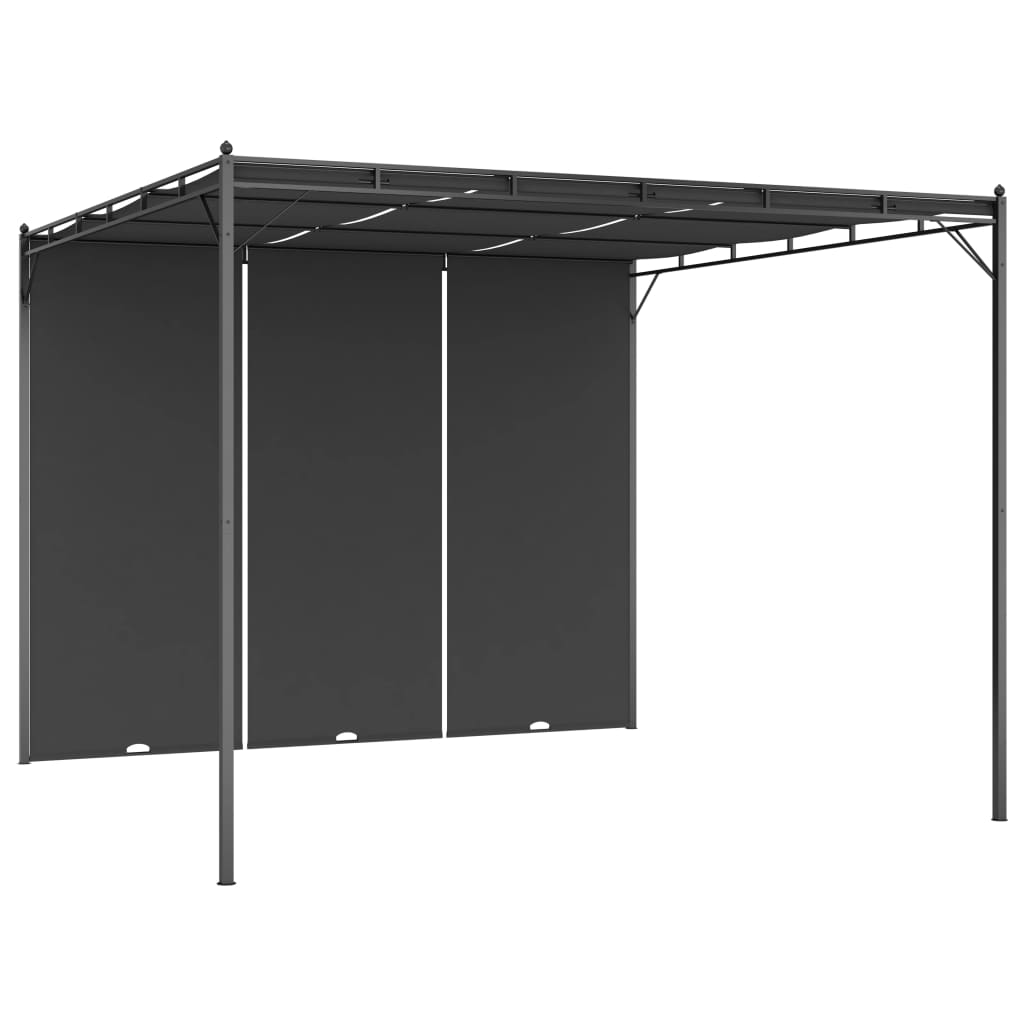 Garden Gazebo with Side Curtain 118.1"x118.1"x88.6" Anthracite M8261