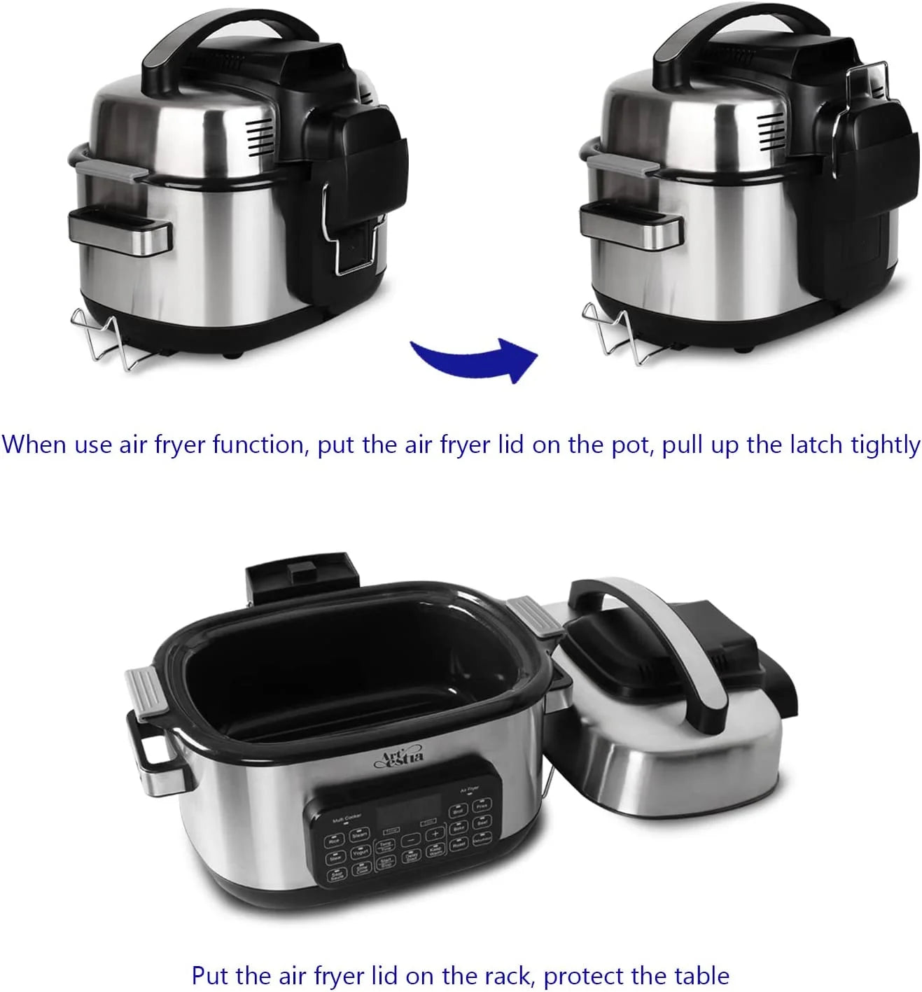 12-in-1 Multi Cooker with 6.5 QT Removable Cooking Bowl F7055