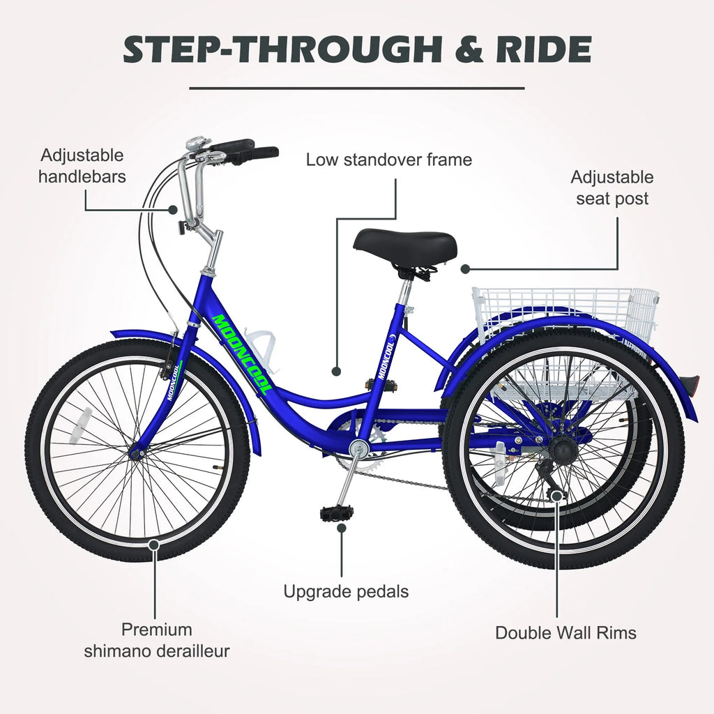 Blue 7 Speed Adult Tricycle I620848