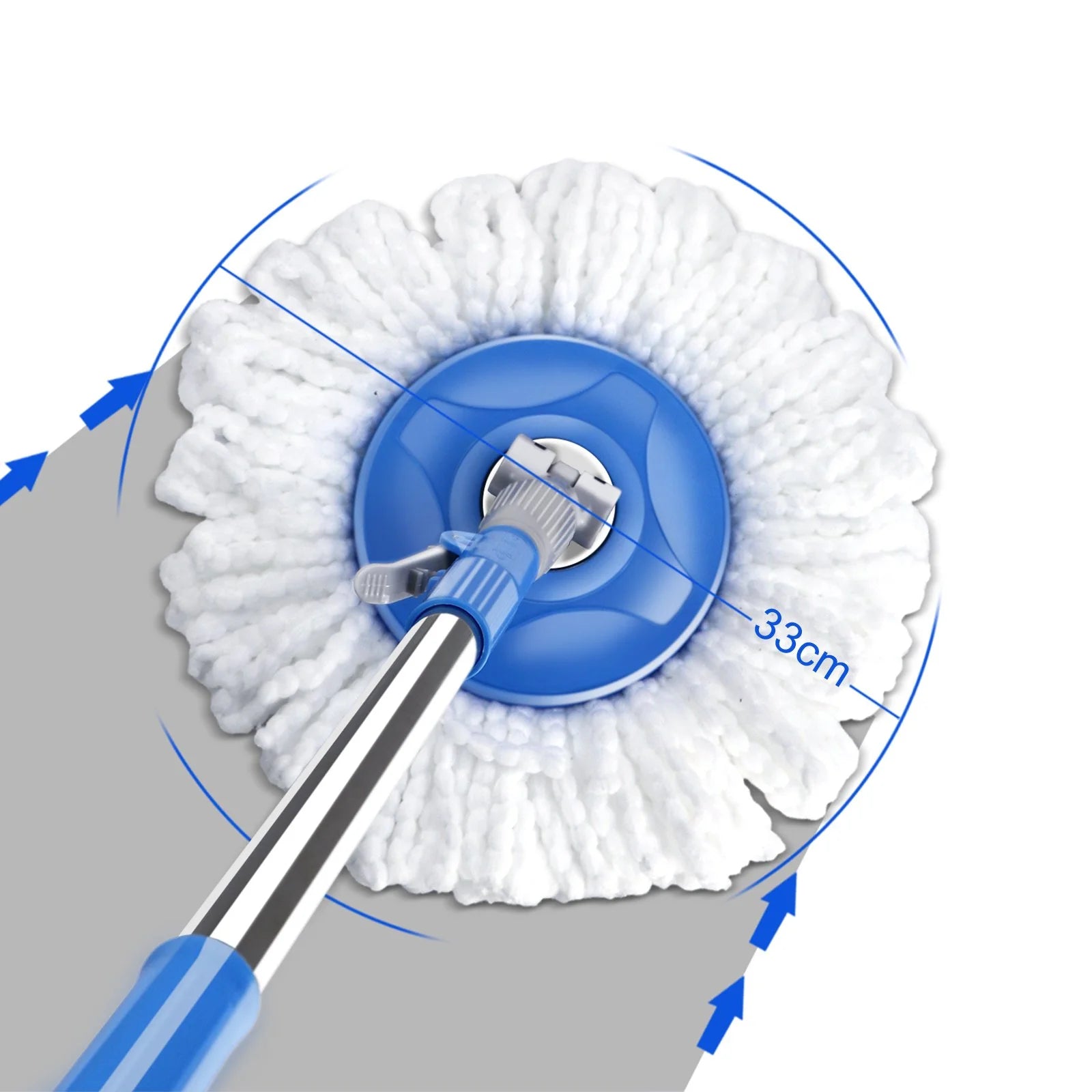 Spin Mop and Bucket System with Wringer, 5 Microfiber Mop Heads J362787