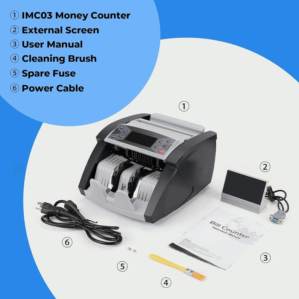 Money Counter Machine with UV/MG/IR/DD Counterfeit Detection A2568
