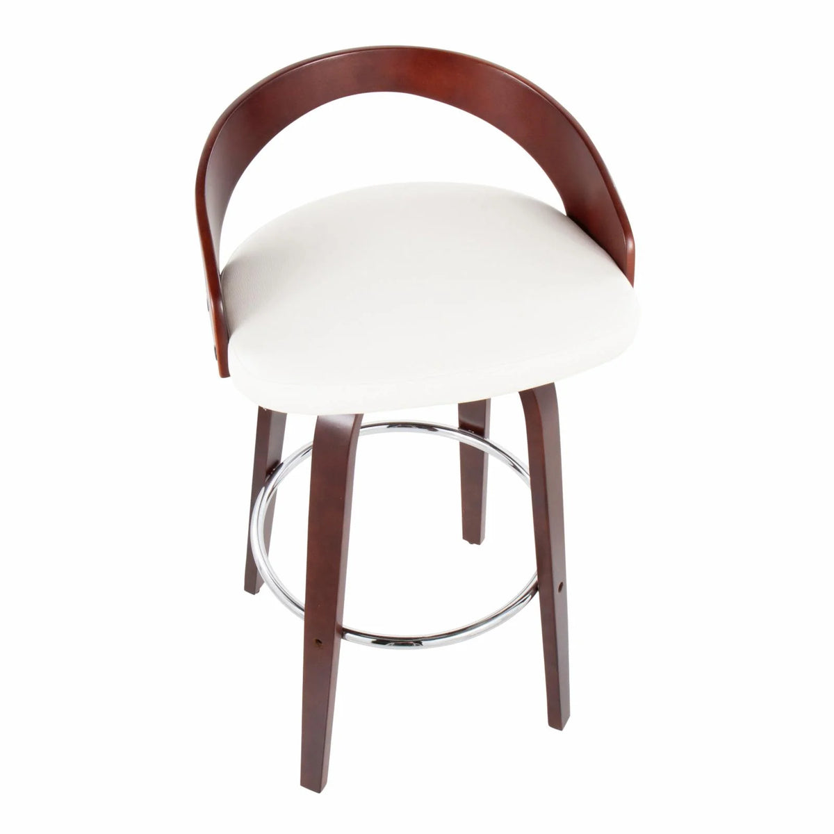 Mid-Century Modern Swivel Barstool Set Of 2 V4175