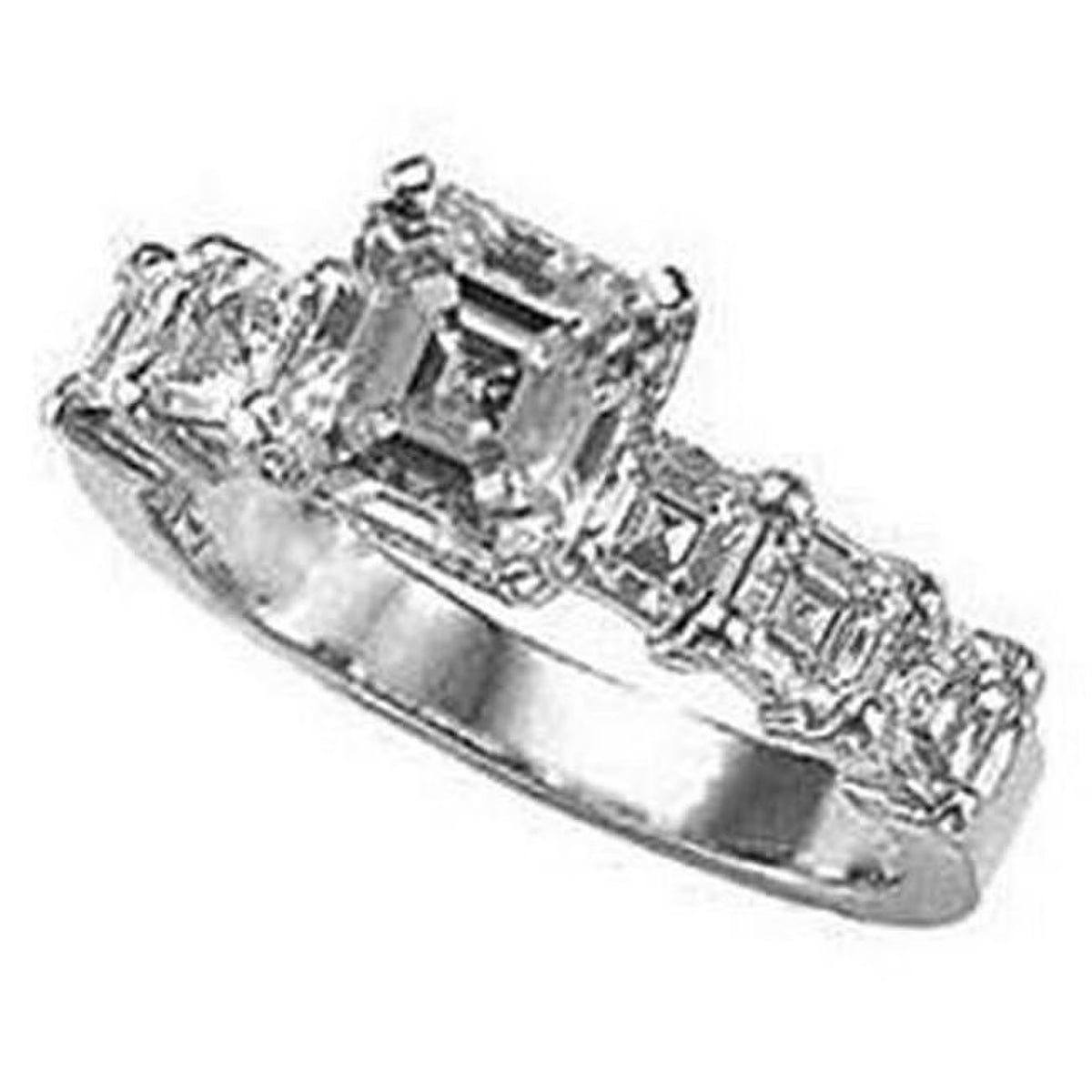 1.61 CT Asscher Cut Diamond Gold Engagement Ring Y426