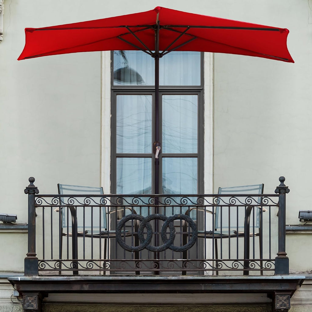 Tan 9-Foot Half Patio Umbrella C798407