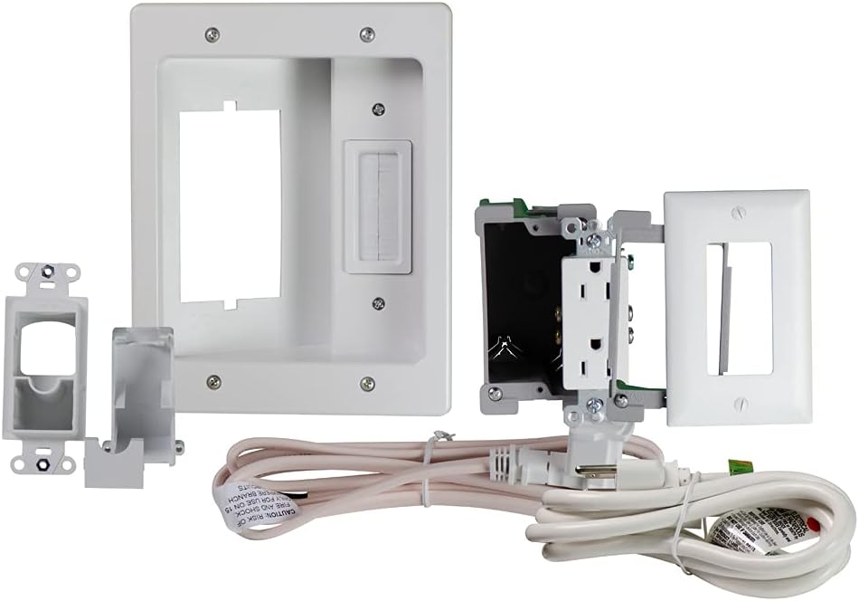 White Recessed In Wall TV Power Kit, Pack of 2 G57562
