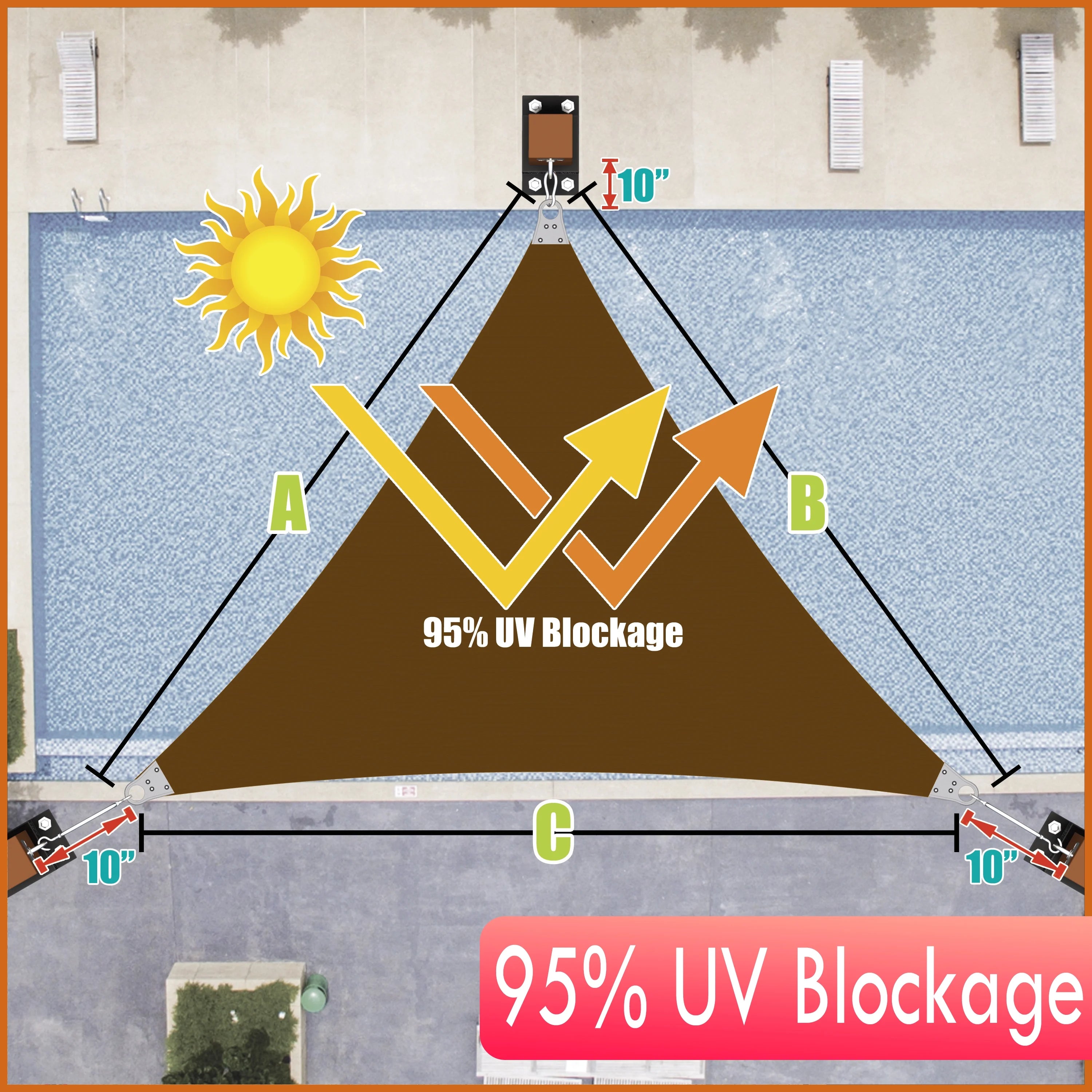 Brown Right Triangle Sun Shade Sail Canopy Awning L93769