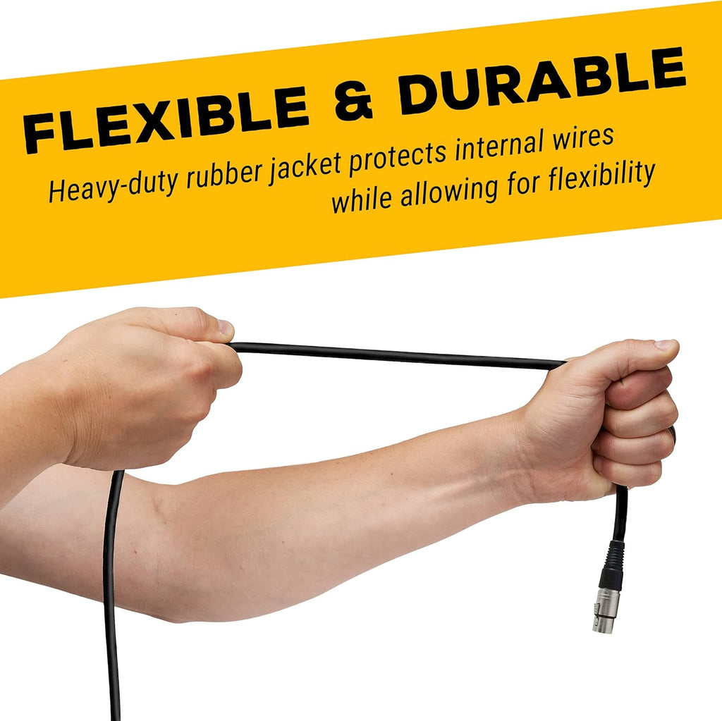 25ft XLR Male to XLR Female Black Microphone Cable - 10 PACK U8423