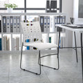 White Sled Base Stack Chair with Air-Vent Back X58306