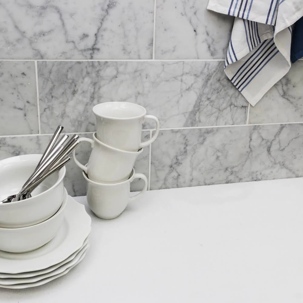 Carrara 6x18 Honed Marble Tile D8804
