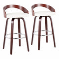 Mid-Century Modern Swivel Barstool Set Of 2 V4175