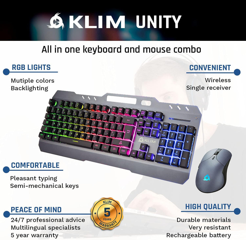 Wireless Keyboard and Mouse Set with Backlit Gaming Keyboard N919243