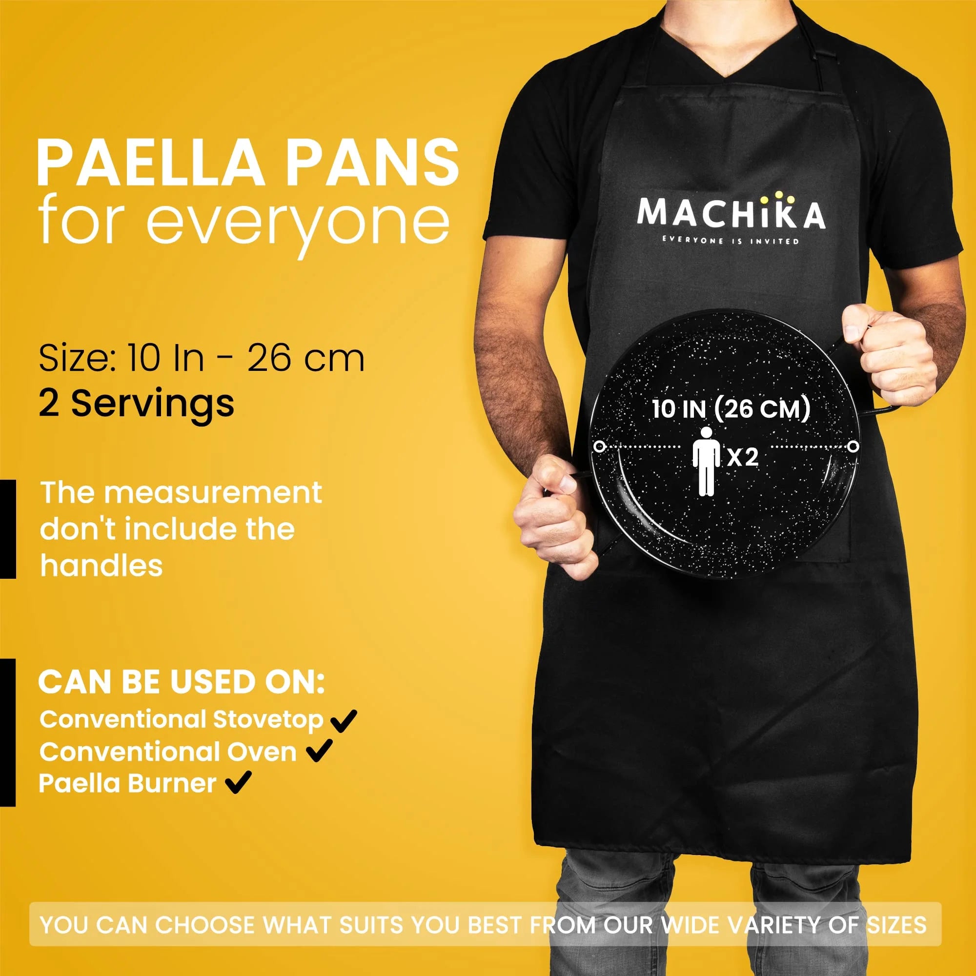 Enameled Steel Non Stick Paella Pan 10 inch S36023