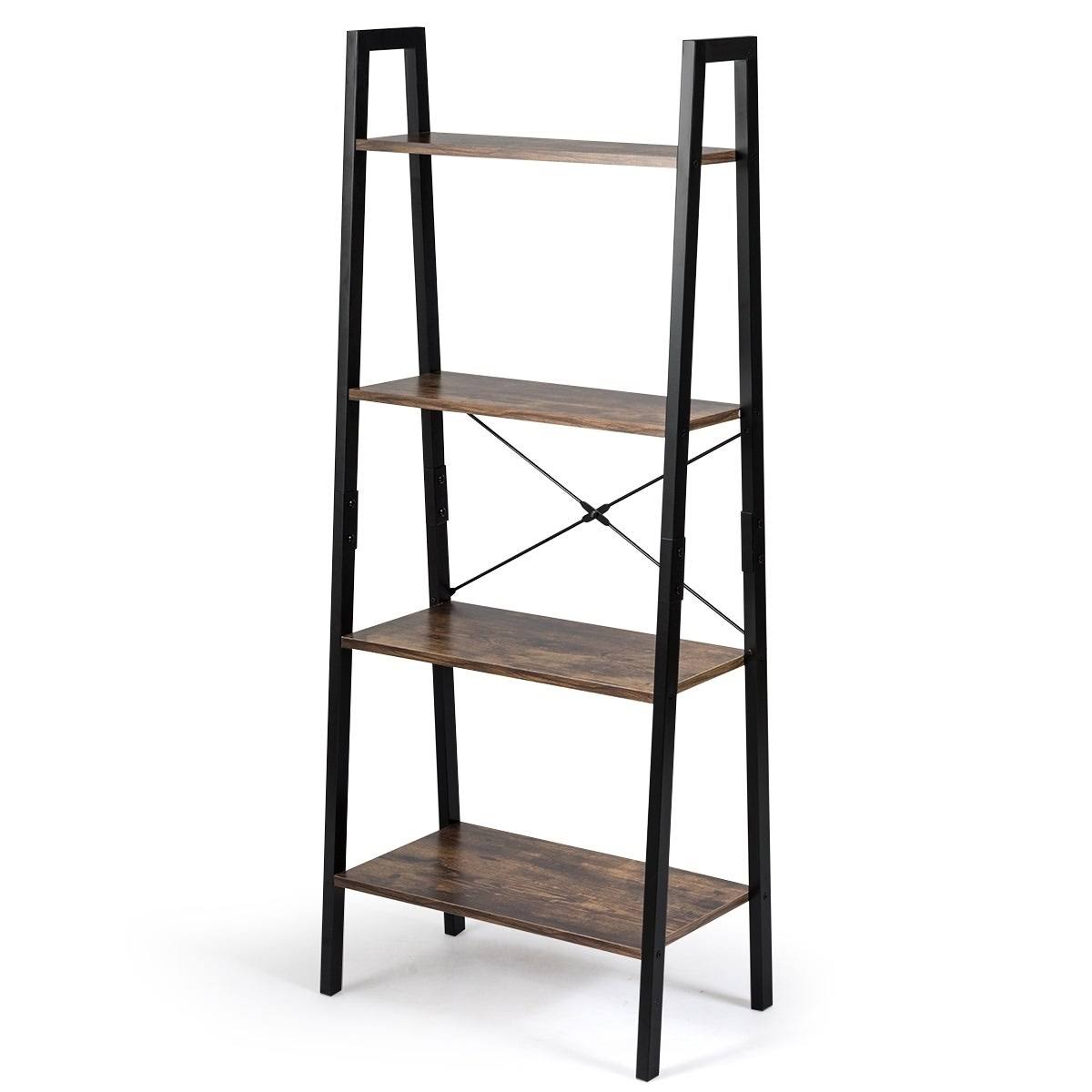 4-Tier Ladder Storage Rack Bookcase B118