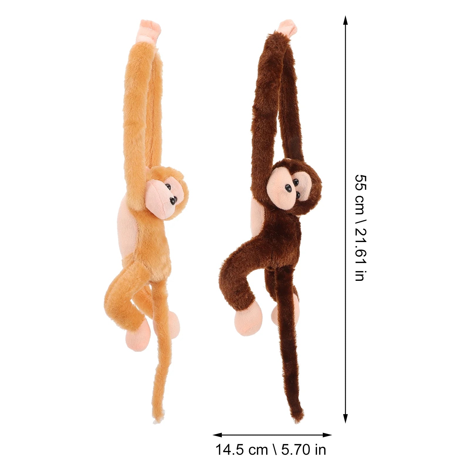 2Pcs Hanging Plush Monkey Doll Stuffed Animal Toy V87540
