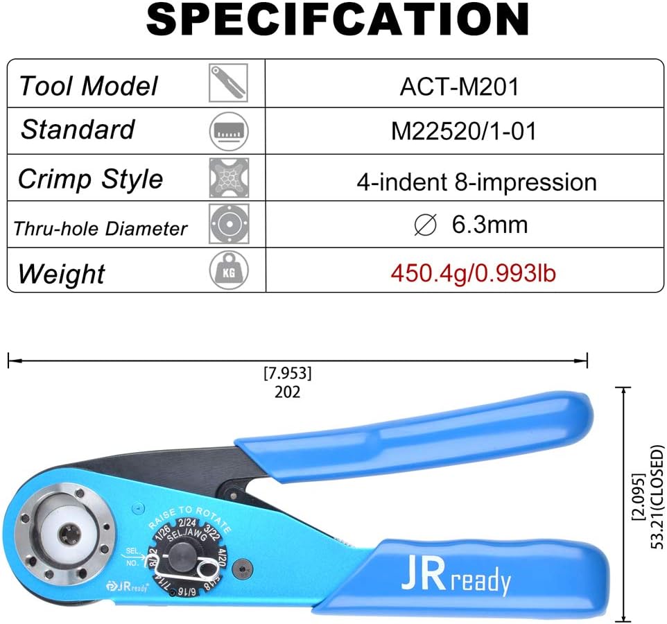 Adjustable Crimping Tool for Wire Range 12 to 26 AWG M94025