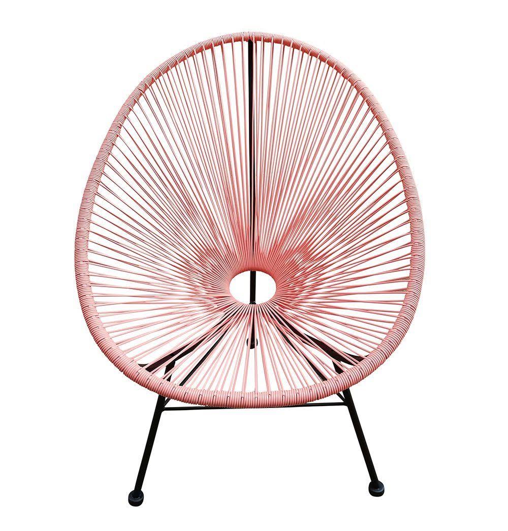 Pink Plastic Rattan Indoor/Outdoor Chair Z363