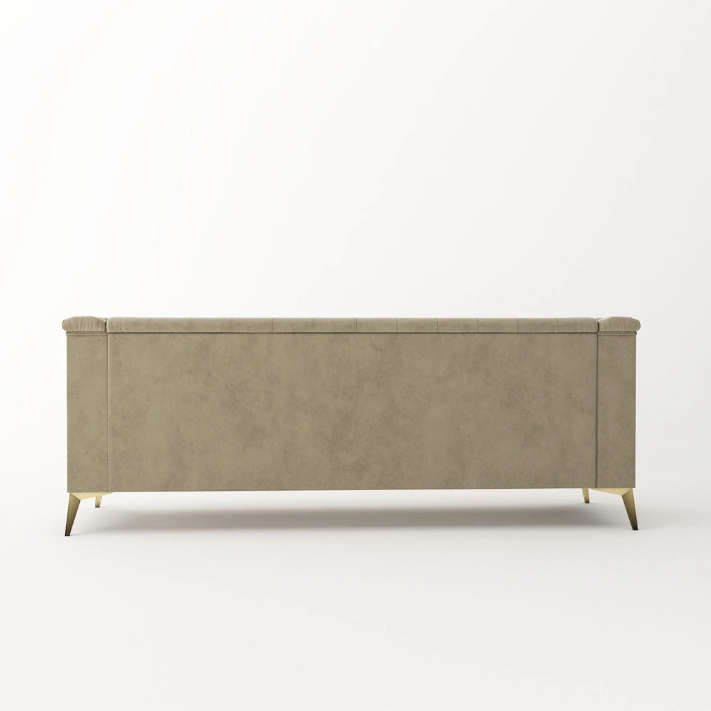 Khaki Velvet Upholstered Sofa Y6264