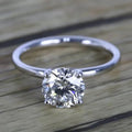 14K White Gold Finish Solitaire Engagement Ring A9102