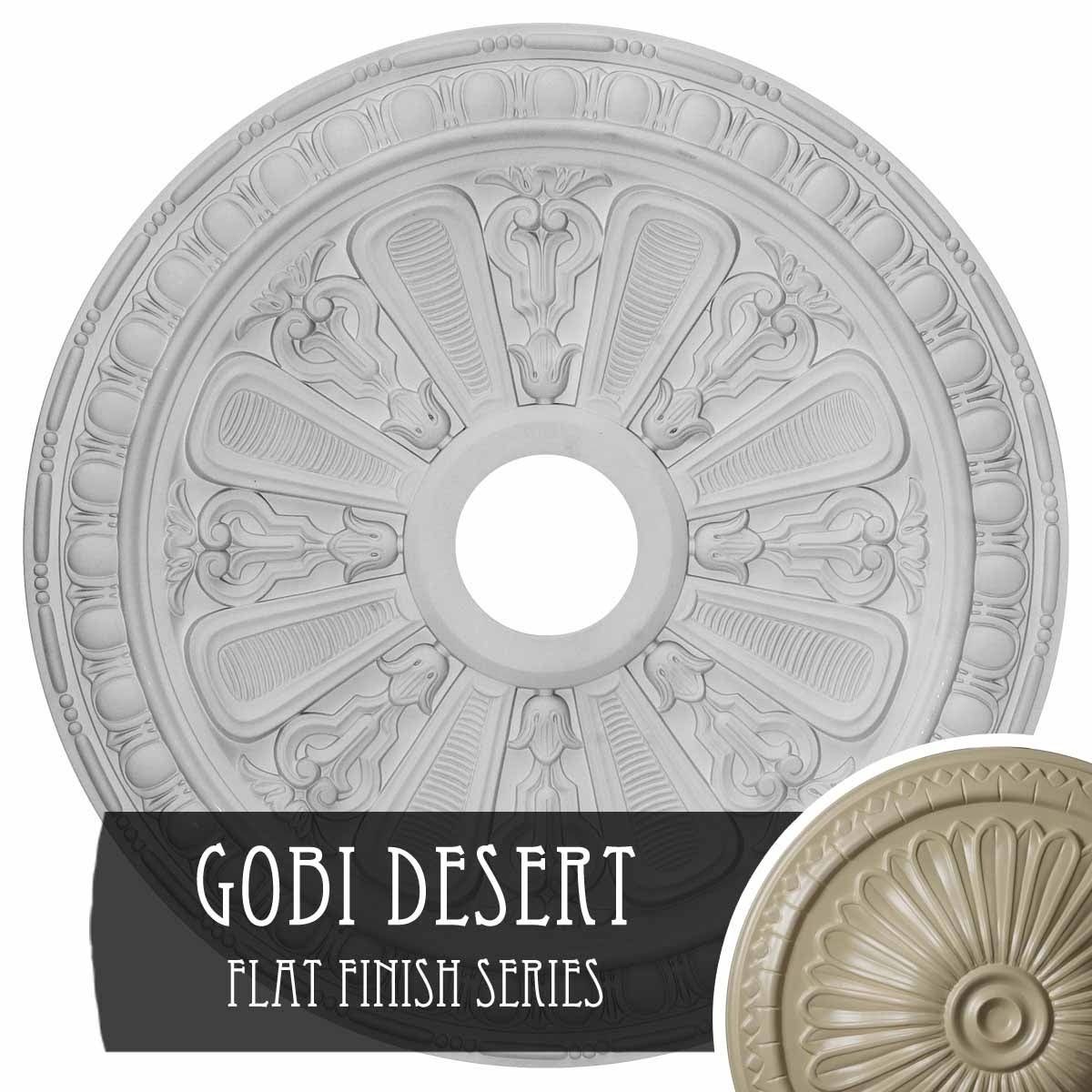 23 1/2x22OD x 3 7/8x22ID x 1x22P Hand-Painted Ceiling Medallion E327