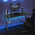 Gaming Computer Desk with Monitor Stand and Cup Holder T43460