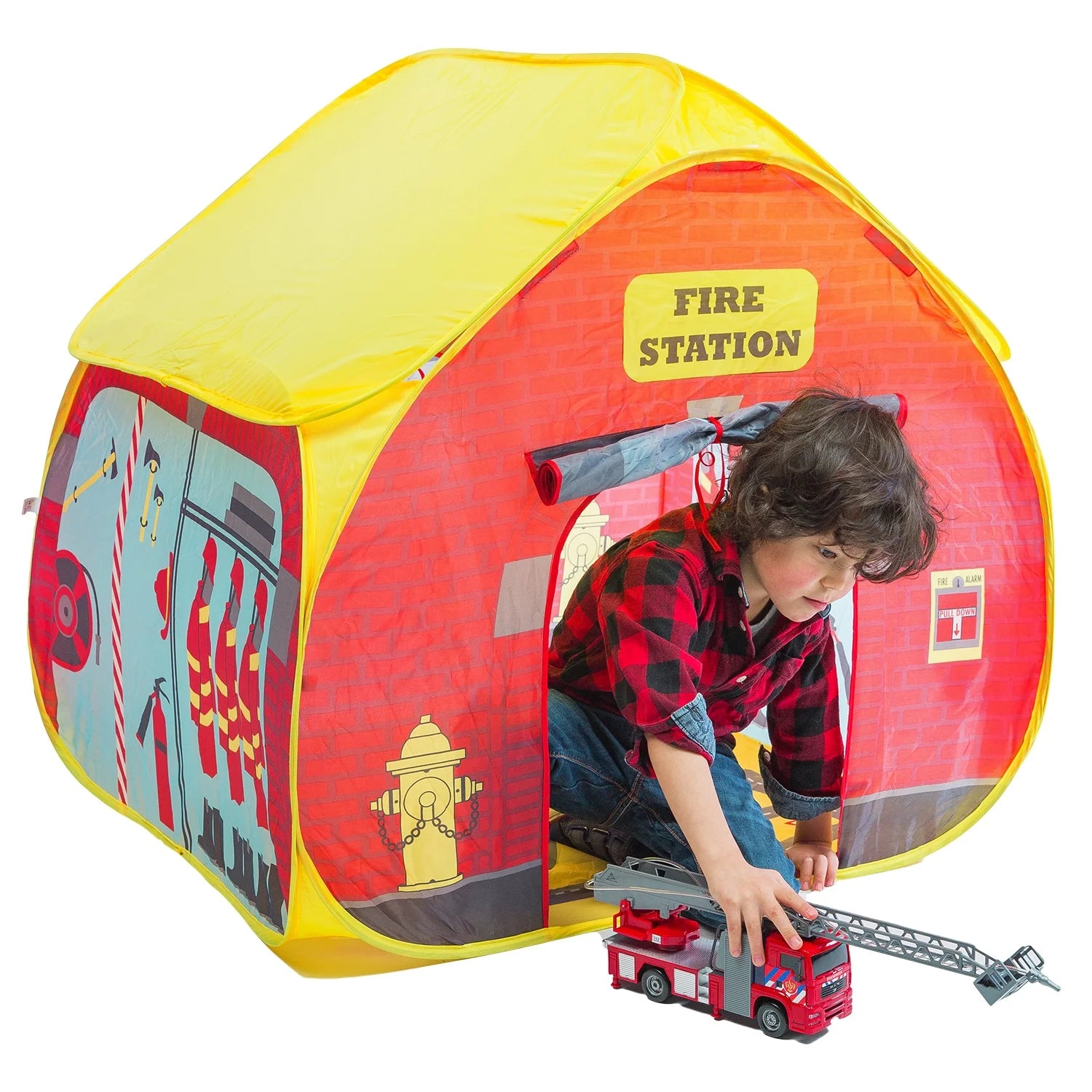 Nylon Firestation Tent with Street Map Playmat G90238