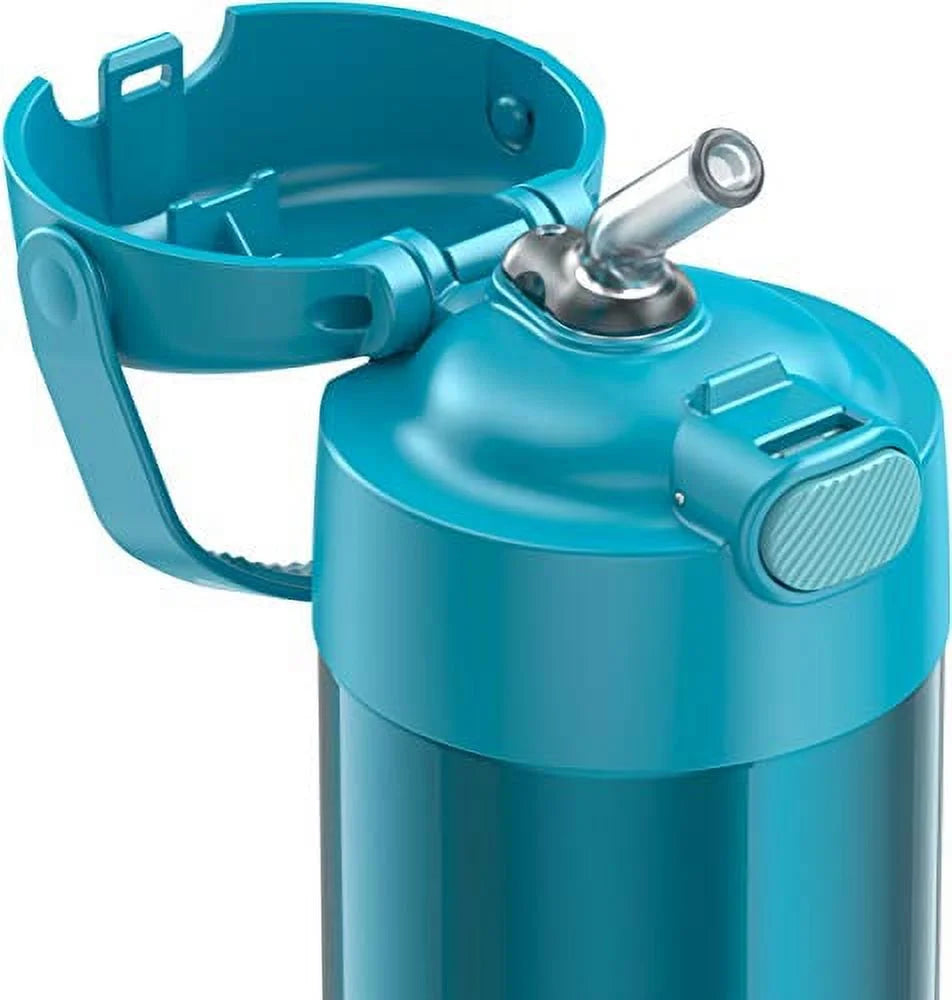 Teal 12 Ounce Stainless Steel Vacuum Insulated Kids Straw Bottle L867