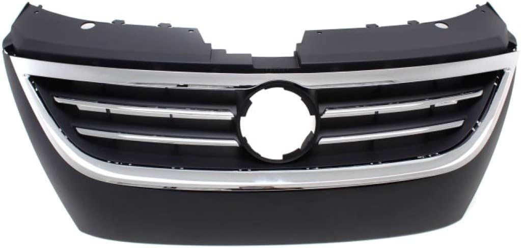 Primed Black Plastic Grille Assembly with Chrome Molding O629877