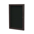 Black Aluminum Frame Enclosed Fabric Bulletin Board K74540
