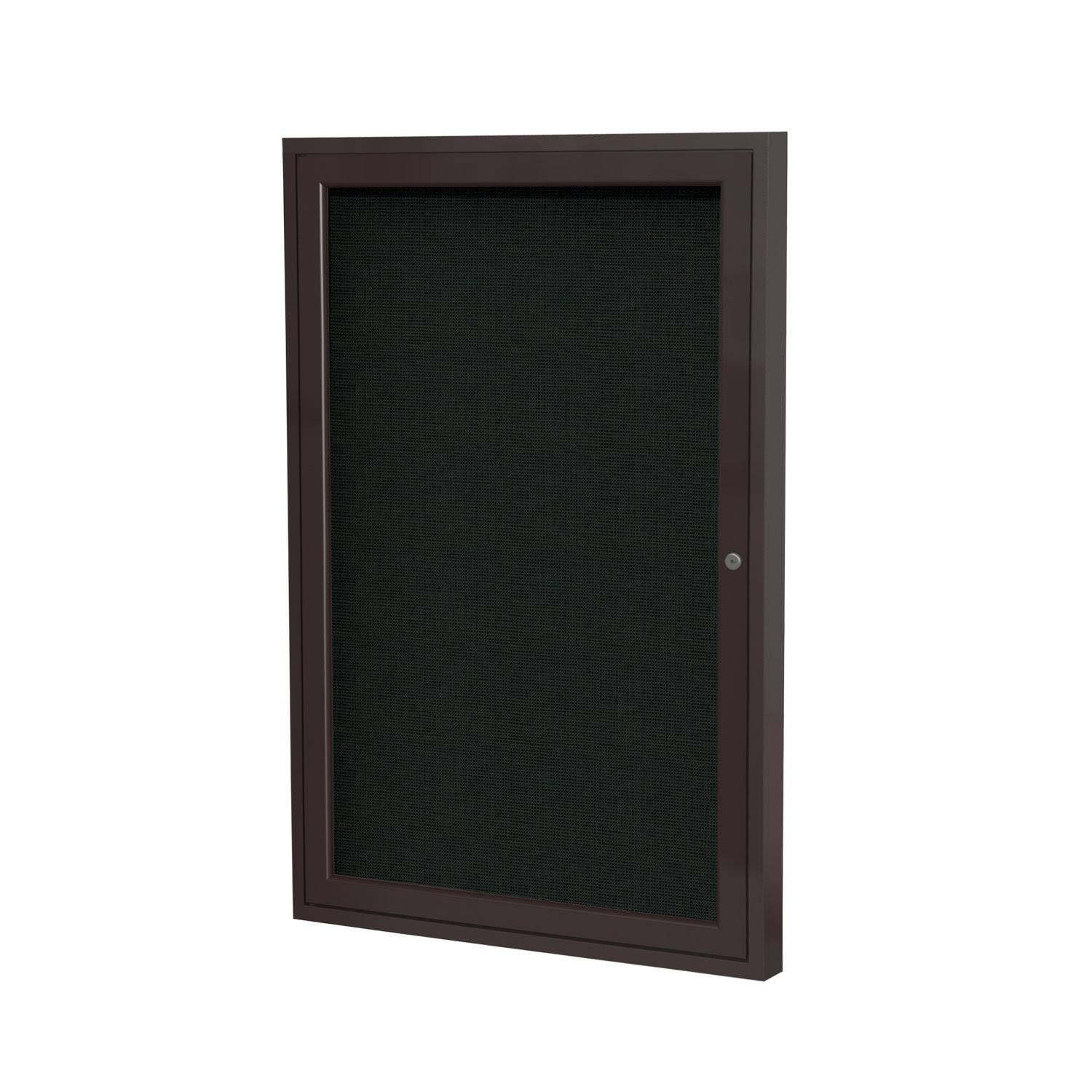 Black Aluminum Frame Enclosed Fabric Bulletin Board K74540