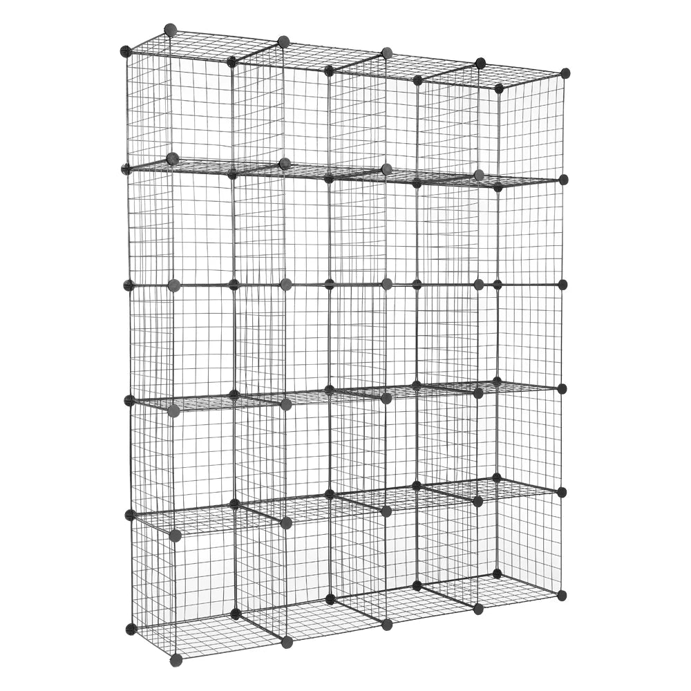Black Metal 20-Cube Organizer Shelves D908