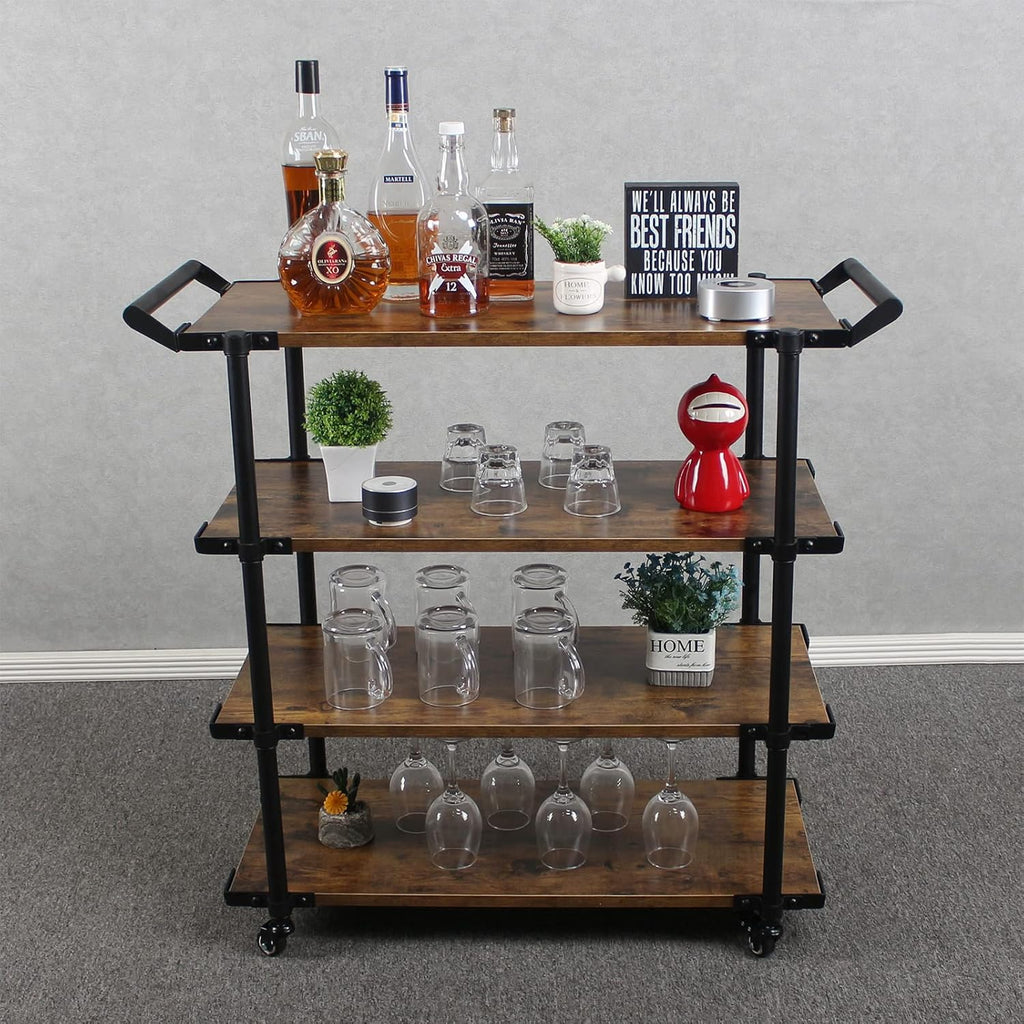 3-Layer Bar Serving Cart on Wheels Q717058