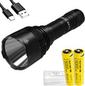 1000 Lumen Long Throw Flashlight with 2X 5000mAh USB-C Rechargeable Battery E788390