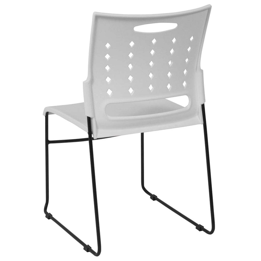 White Sled Base Stack Chair with Air-Vent Back X58306
