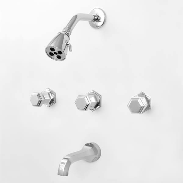Three Valve Tub & Shower Set Polished Nickel PVD J6314