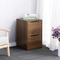 2 Drawers Wooden File Cabinet with Metal Frame B3469