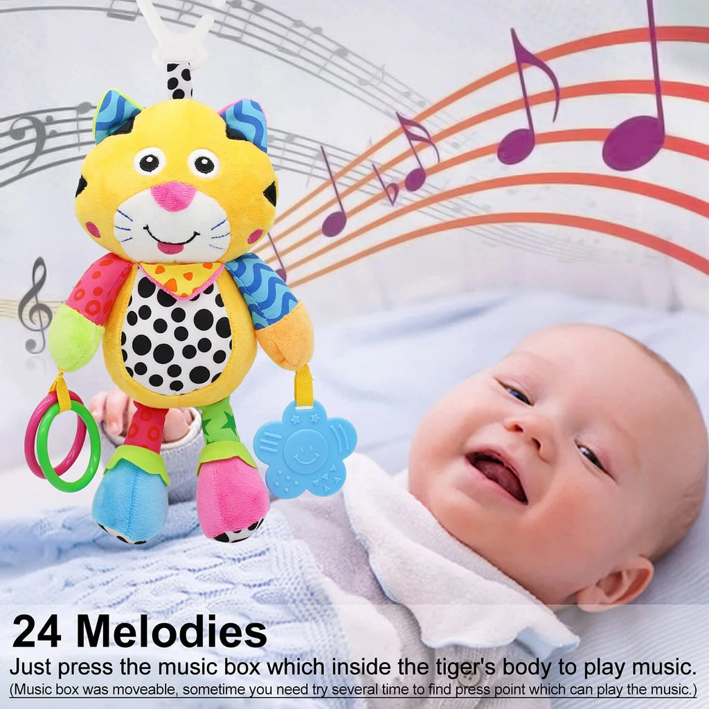Tiger Baby Car Seat Toys with 24 Music and Teether H7445