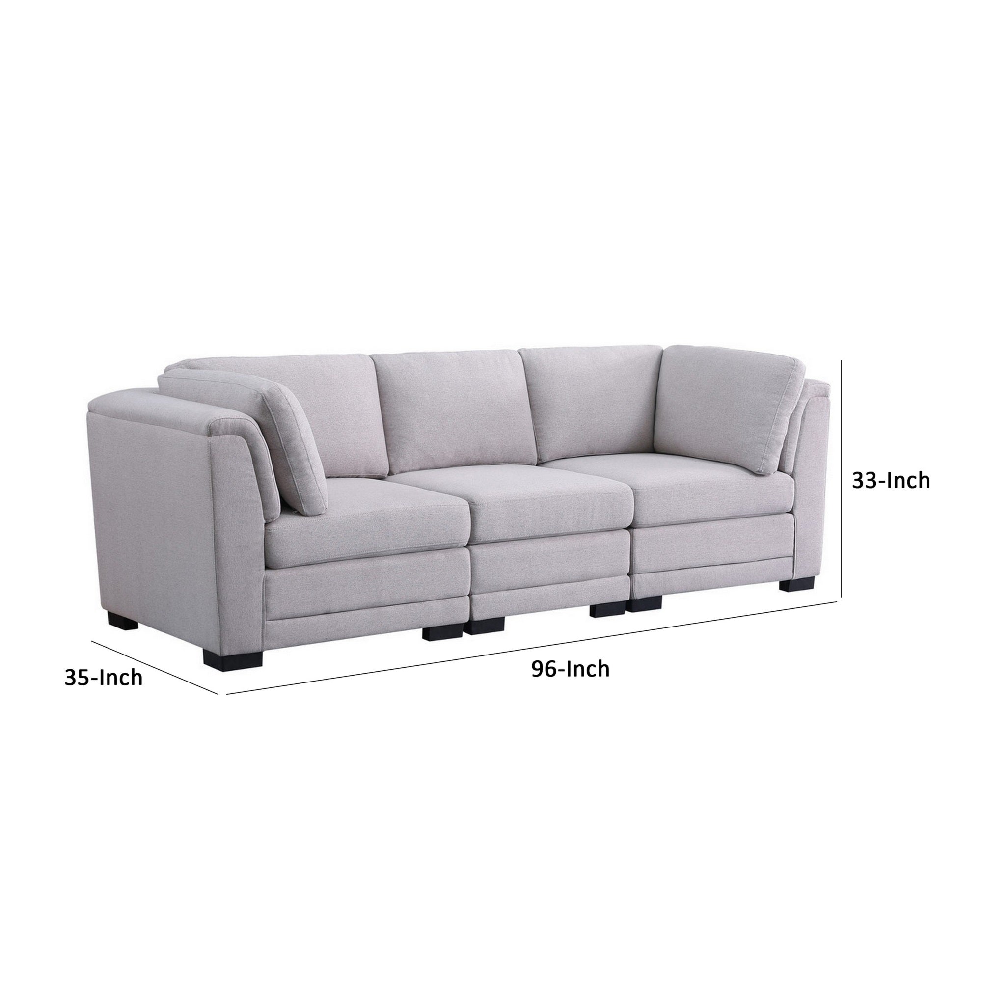 Gray 96 Inch 3 Seater Modular Sofa W90150