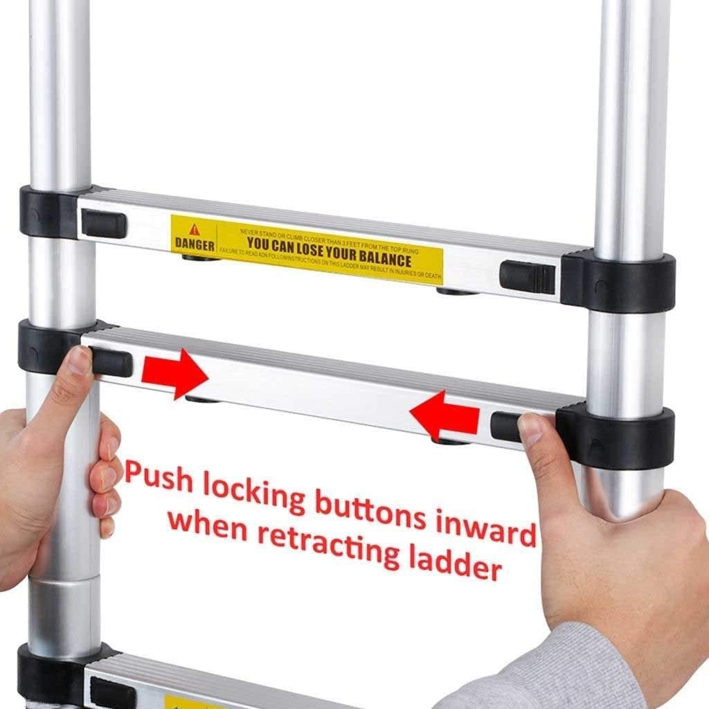 2.6M Aluminium Telescopic Ladder 9 Steps 150kg R92174