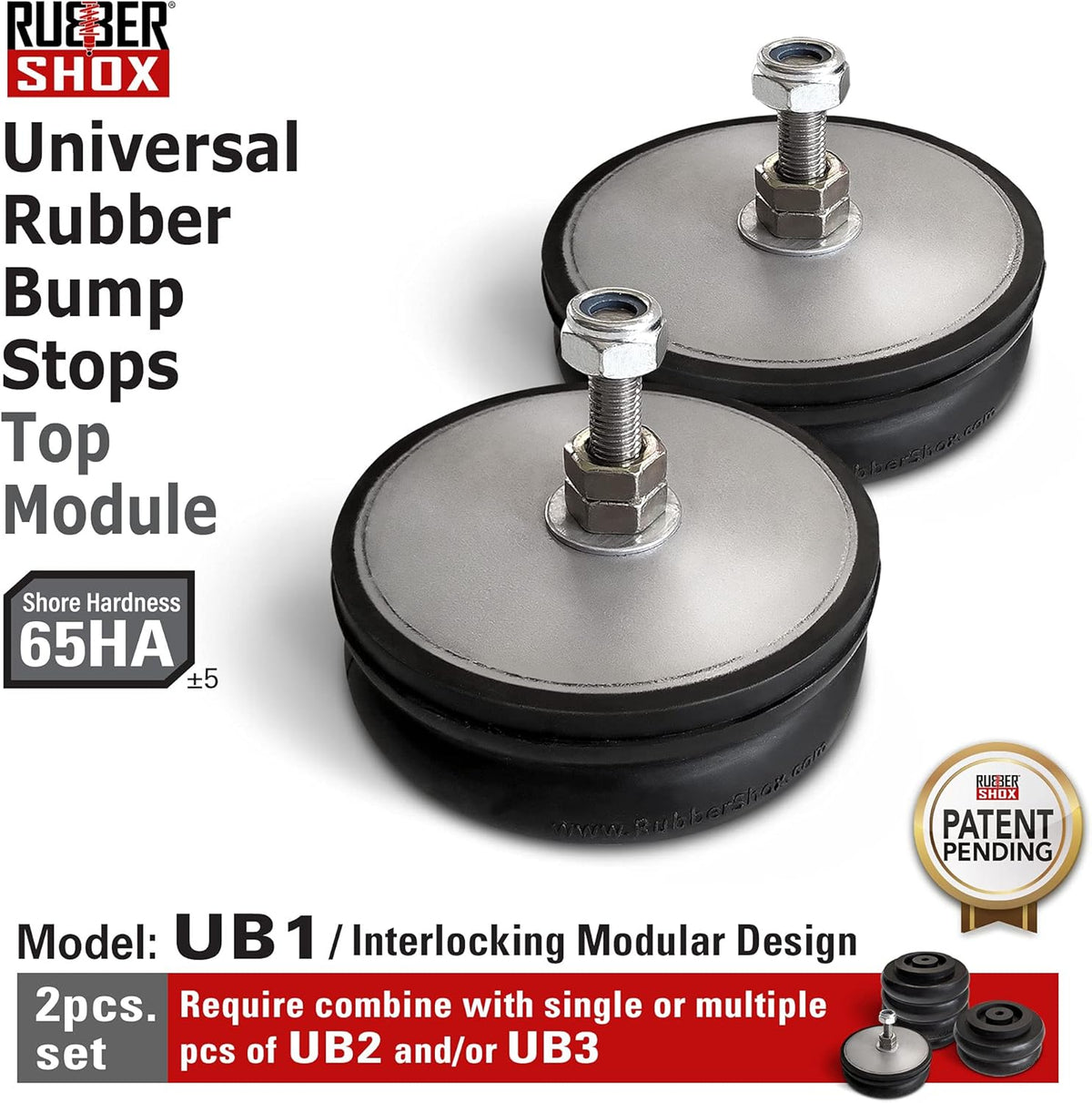 Pack of 2 Rubber Front Rear Bump Stop for Truck and RV Suspension K4617