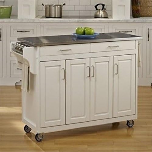 White Granite Top Kitchen Cart P467328