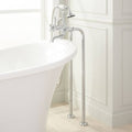 Floor Mounted Tub Filler Faucet with Cross Handles and Hand Shower W510440