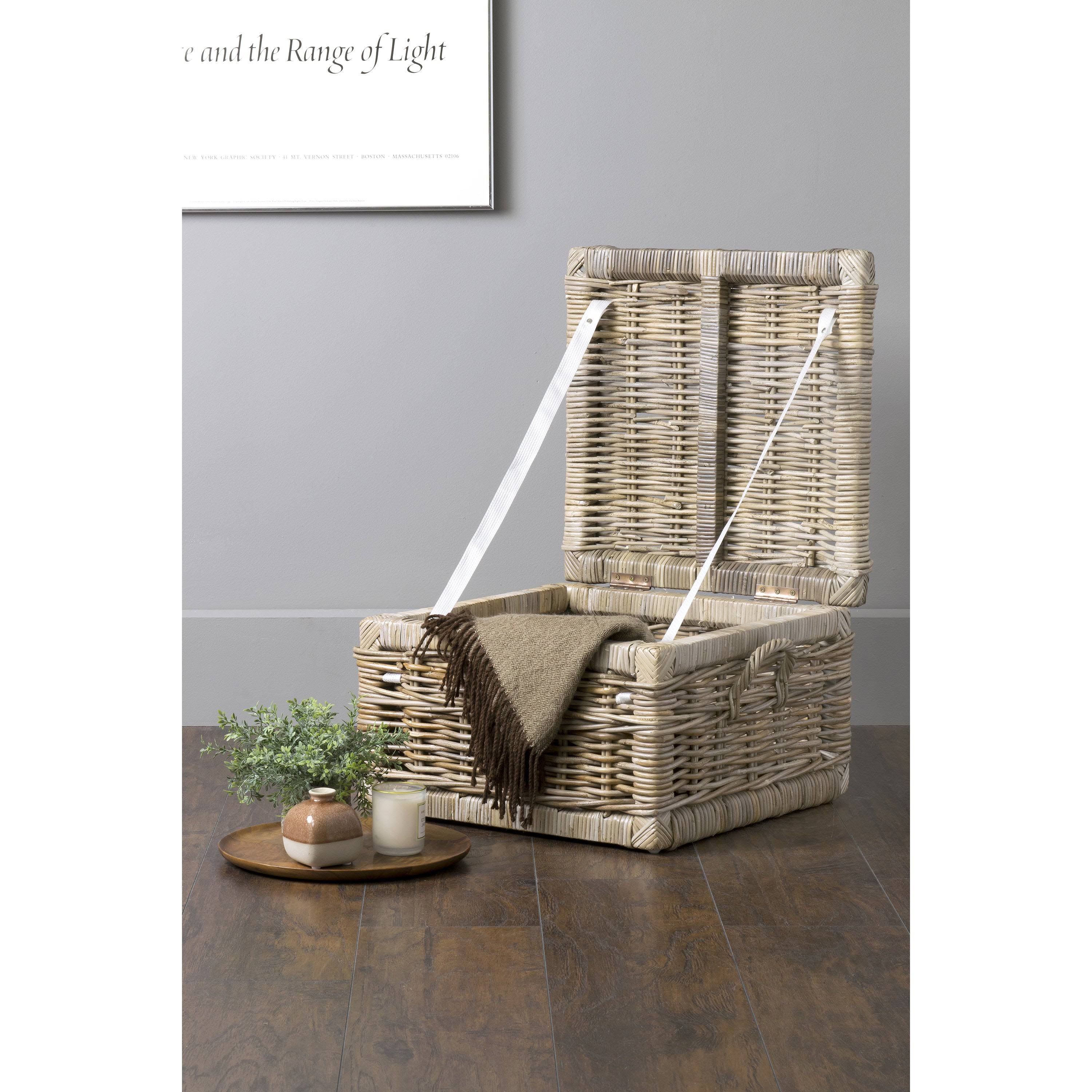Brown Rattan Square Storage Trunk U5771
