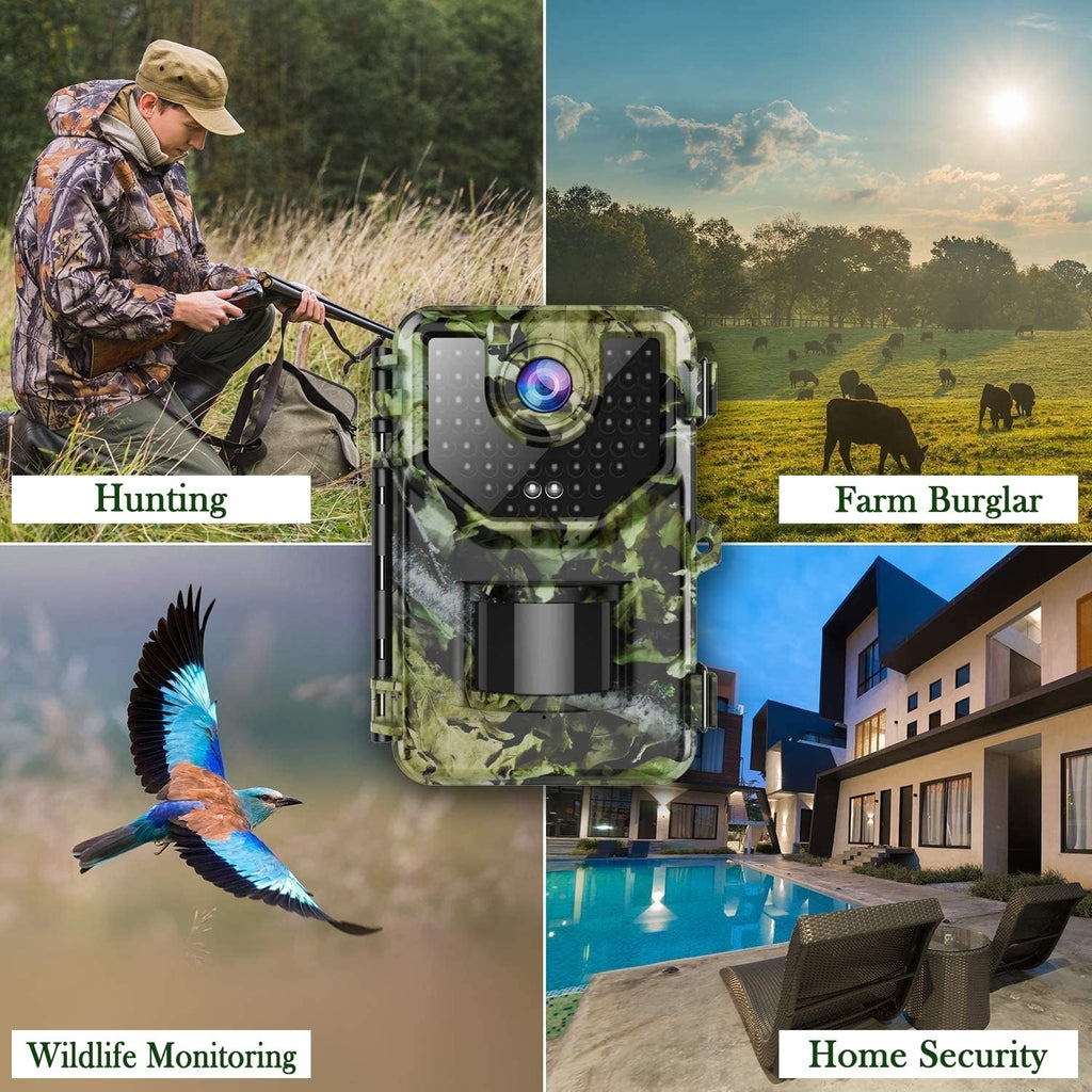20MP Trail Camera with 120° Wide-Angle Motion Sensor and IP66 Waterproof U986011