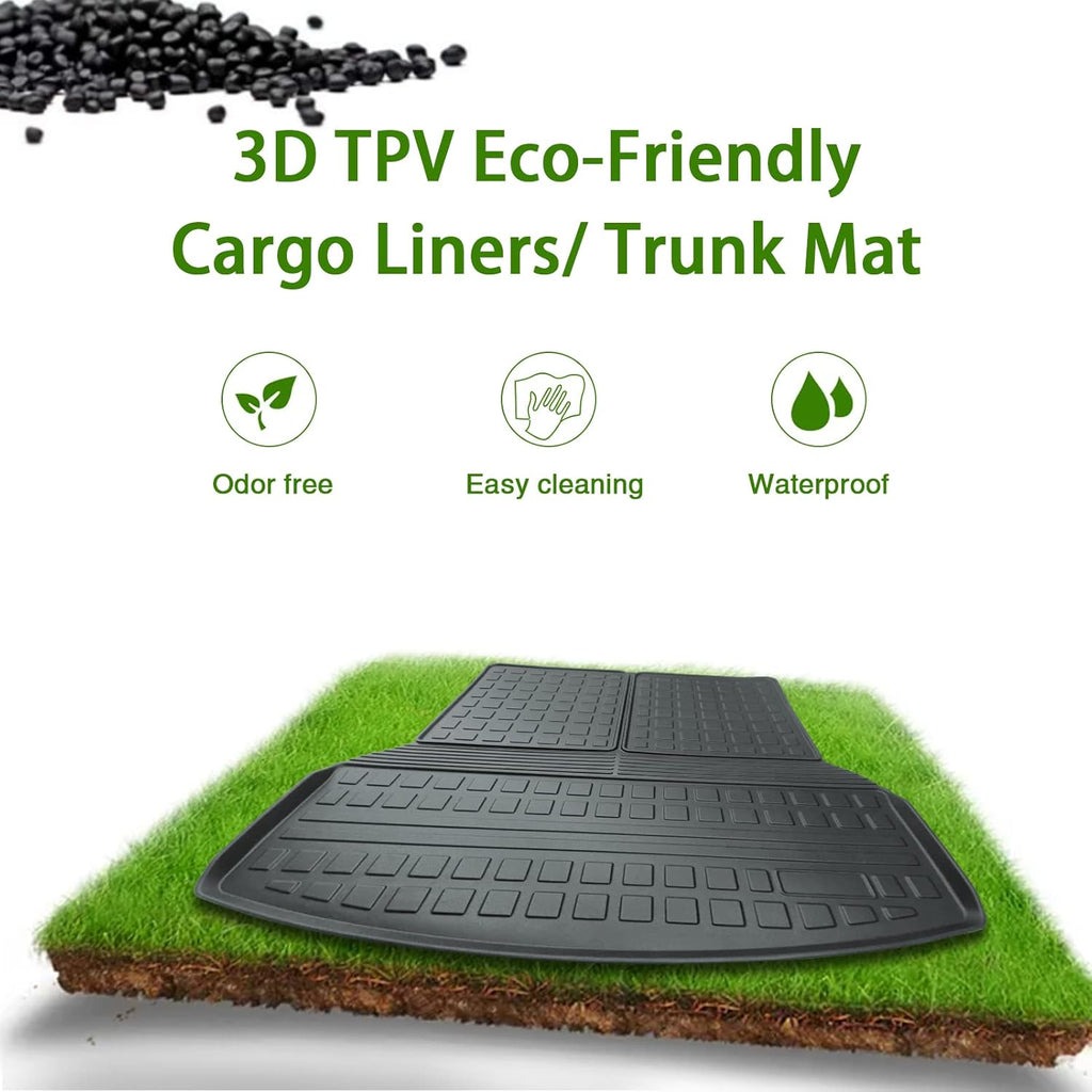 Black TPV Rear Trunk Cargo Mat, Pack of 2 C115