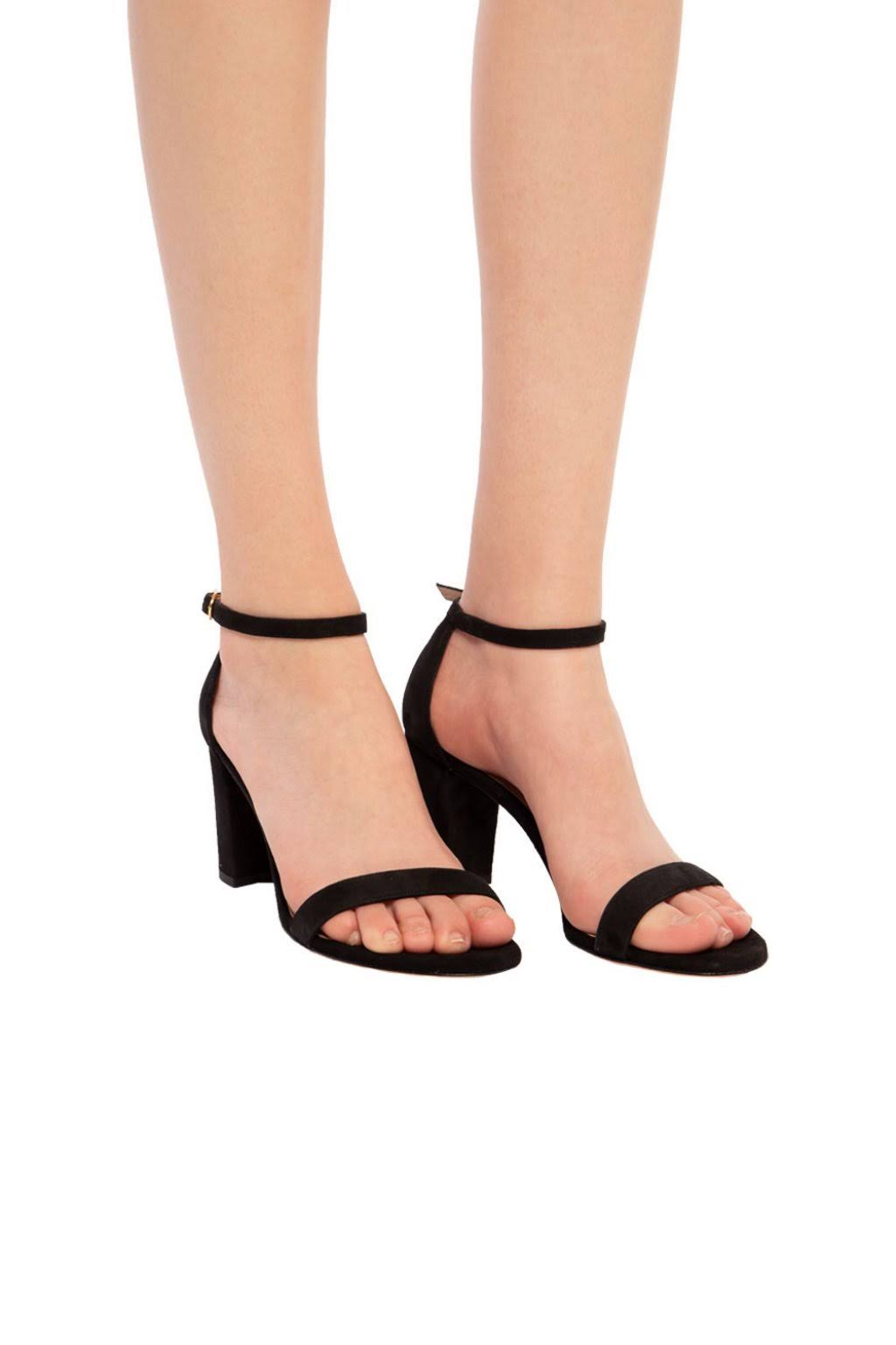 Black Suede 7 Wide Sandals U191070